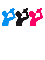 3 Freunde Trinken Bier Alkohol Saufen betrunken