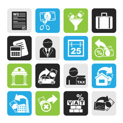Silhouette Taxes, business and finance icons