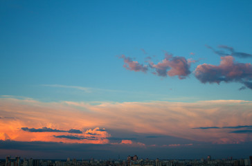 Evening cloudscape in city