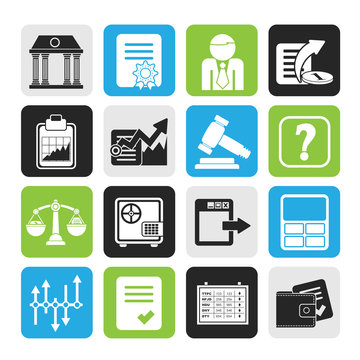 Silhouette Stock exchange and finance icons