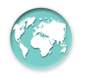 Fototapeta na wymiar globe of the world icon on white background