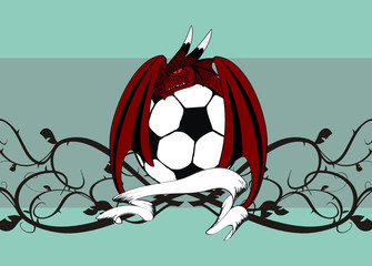 dragon crest coat of arms soccer background6