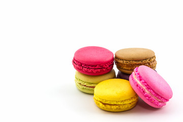 Sweet and colourful french macaroons or macaron, Dessert.