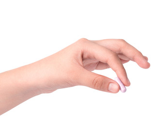 Drug capsule in hand