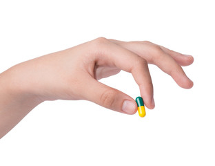 Drug capsule in hand