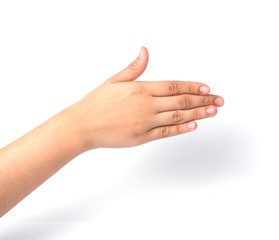 Female hand  isolated on white