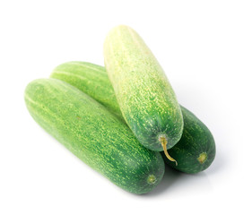 Fresh cucumber isolated on white background