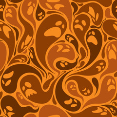 Ghosts seamless pattern in brown color