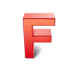 3d red letter F