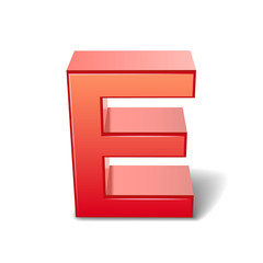 3d red letter E