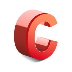 3d red letter C