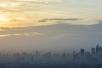 Sunrise in Bangkok city, Bangkok city Thailand.