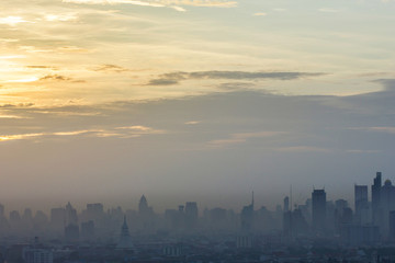 Naklejka premium Sunrise in Bangkok city, Bangkok city Thailand.