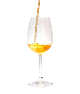 Pour whisky into glass