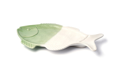 Empty plate isolated on a white background ,for fish menu and se