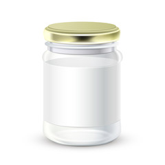 blank glass bottle with label