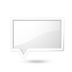 blank square glossy speech bubble
