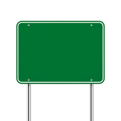 blank green road sign © JoyImage