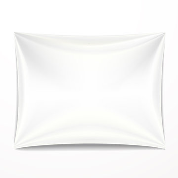 white textile banner with folds