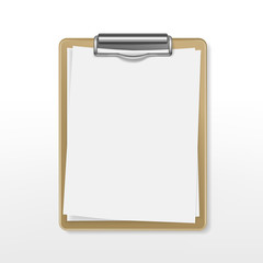 clipboard with blank paper