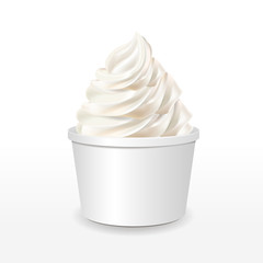 blank paper cup with milk ice cream
