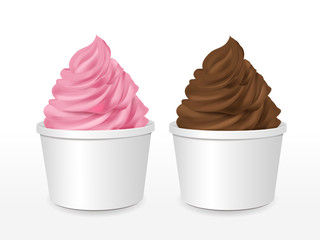 blank paper cup with ice cream set