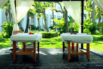 A table for massage and spa