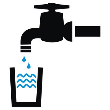recommend clip art: faucet, black sihouette, vector icon