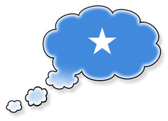 Flag in the cloud, isolated on white background