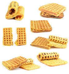 waffles isolated on white