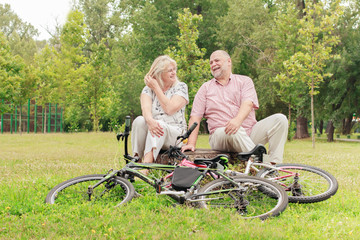 happy elderly couple relaxing