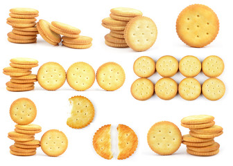 Round cracker stack, isolated