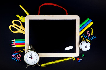 back to school concept on black background