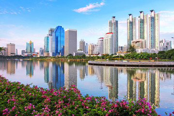 Naklejka premium Pejzaż miejski w Bangkoku, Tajlandia