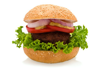 Hamburger isolated on white