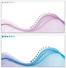 Set with beautiful flying waves