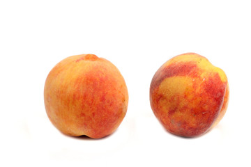 two red and beige peach