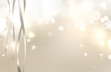 Sparkling and shiny Christmas abstract background with streamers
