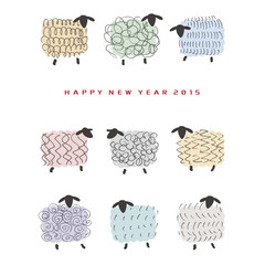 手描きの可愛い羊のイラスト