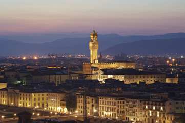 Fototapeta na wymiar Tramonto su Firenze, Toscana