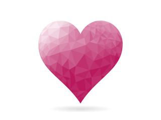 Rumpled geometric heart shape vector