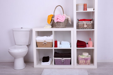 Shelves in bathroom