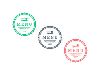 Geometric hipster restaurant menu badge sign vector
