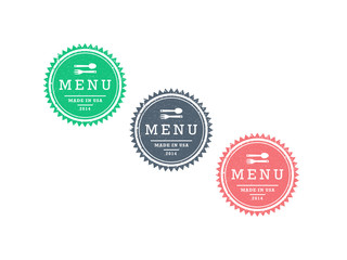 Geometric hipster restaurant menu badge sign vector