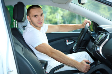 Obraz premium Man driving car