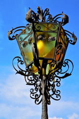 Fototapeta na wymiar street lamp a bulb in the sky cairate italy