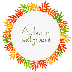 Obraz premium Autumn round frame for Your design