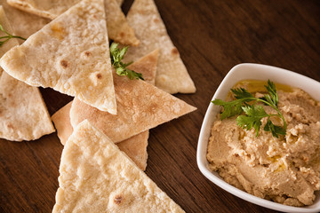 Hummus and pita bread