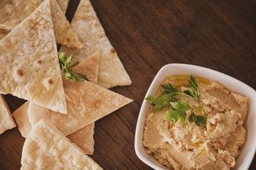 Hummus and pita bread