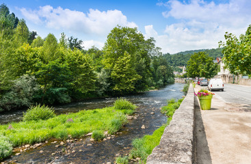 River Lot at Entraygues Sur Truyere, Aveyron, France